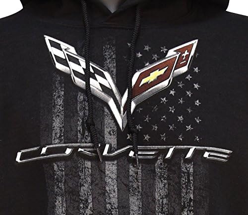 Мъжки hoody с качулка West Coast Corvette C7 Corvette American Legacy - Черно (Средно)
