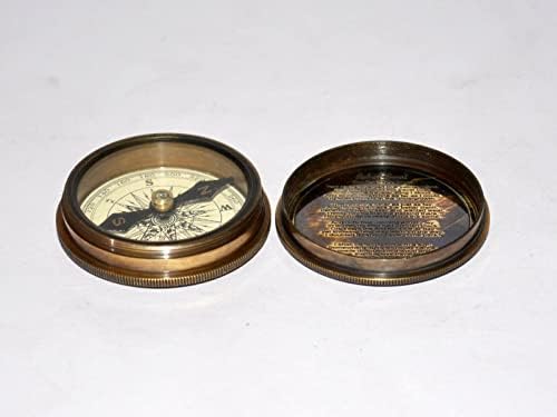 Старинен Ретро Месинг Джобен компас подарък за Абитуриентски бал, Годишнина, Кръщене, пенсиониране или Коледа