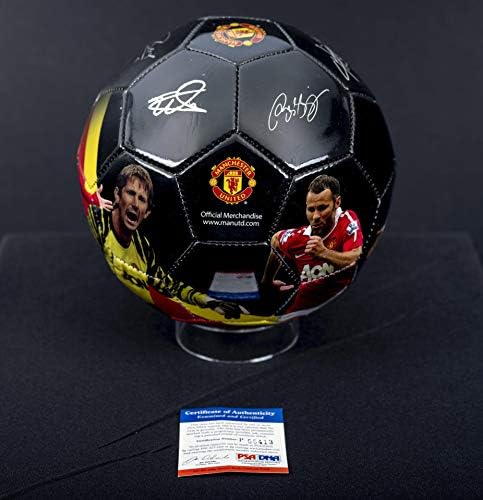 Футболна топка с автограф на Уейн Рууни и факс подписите на отбора и витрина - Футболни топки с автографи