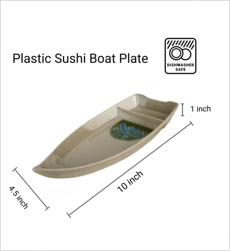 JapanBargain 2347, Чиния за суши във формата на Лодка, Сервировочная Чиния за Сашими, Пластмасов Поднос 10 x