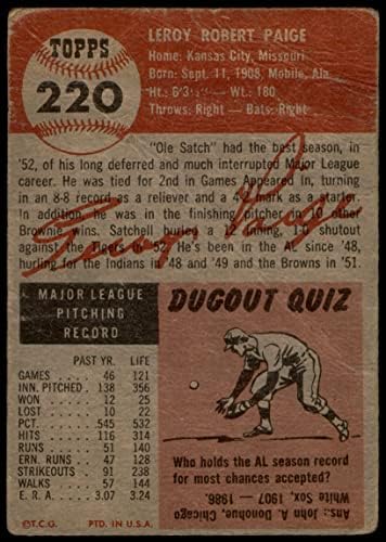 1953 Topps 220 Чанта Пейдж Сейнт Луис Кафяви (Бейзболна картичка) АВТЕНТИЧНИ Брауны