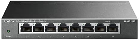 TP-Link TL-SG108S 8-port Gigabit Ethernet switch, за настолен монтаж Plug & Play Без вентилатор Издръжлив Метал