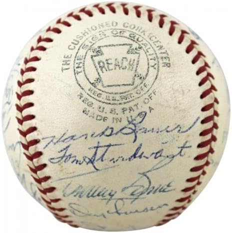 1956 Янкис (27) Мэнтл и Берра, Форд, Риццуто, Бауер подписаха Oal Baseball PSA - Бейзболни топки с автографи