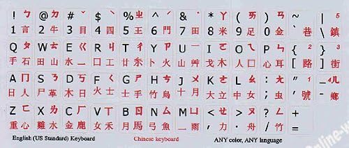 На Китайско-Английски Матови Етикети на Клавиатурата Сив Цвят за Настолни компютри Преносими компютри