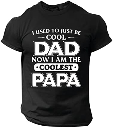 Aipengry Ризи на Ден на Бащата за Мъже, Ежедневни тениски с Частично Печат на Буквите в Ретро стил, Графичен
