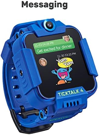 Умен часовник TickTalk Blue 4 за деца с комплект слушалки Blue Twists (Червен джоб в мрежата на at & T)