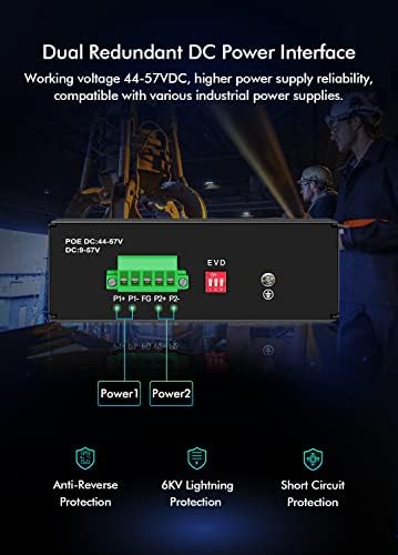 YuanLey 8-портов Промишлен gigabit switch PoE на DIN-шина YuanLey с 4-пристанищен и индустриален гигабитным