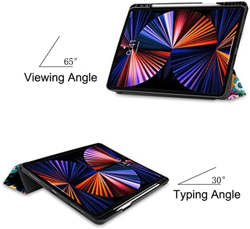 Калъф DONGKE за iPad Pro 12,9 на 6-ти/5-ти/4-ти/от 3-то поколение, Трехслойная поставка + стойка за моливи +