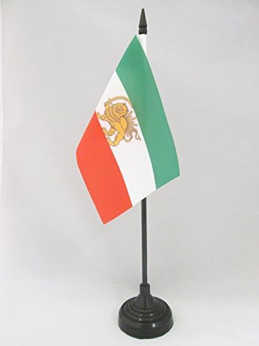 ФЛАГ на АЗЕРБАЙДЖАН, Иран, Стар Персийски Тенис на Флаг 4 x 6 - Персийски Тенис на Флаг 15 x 10 см - Черна Пластмасова