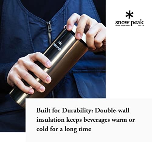 Бутилка Snow Peak Kanpai - Здрава Изолирано бутилка за кафе и чай - от Неръждаема стомана - 18,3 течни унции