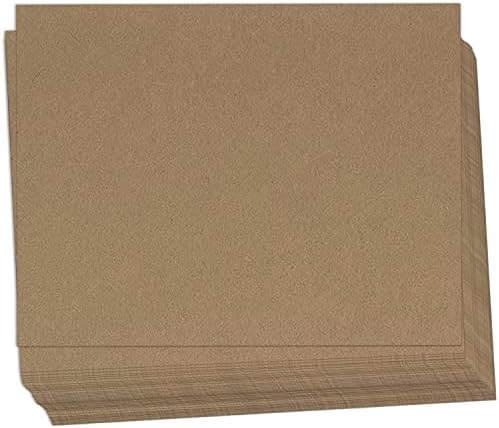 Хартия за крафт картон Hamilco Кафяво - Плоска, 5 x 7 инча, Плътна, 80 килограма, Корица за карти - 100 опаковки