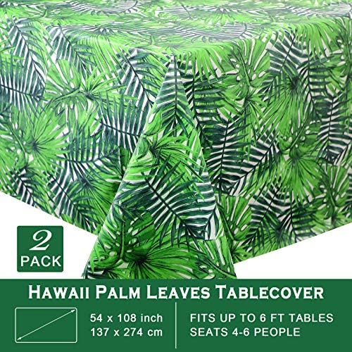 Touman 2 броя, 54x108 Инча, Покривката от Хавайските Палмови листа, Пластмасов Тропическа Покривка, за Еднократна