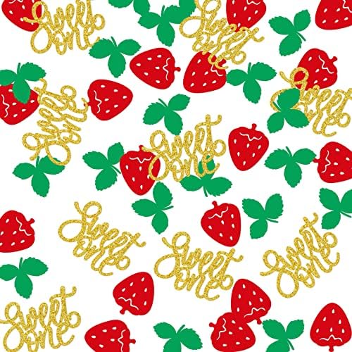 Ягодово Конфети, на 1-ти Рожден Ден, Декорация Sweet One Brithday, Овощни Конфети, апликации ягоди Украса за