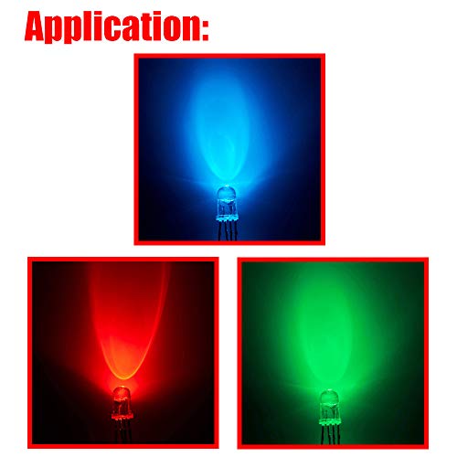 DAOKI 100 бр 5 мм led светоизлучающий диод с общ анод 4Pin RGB трицветна (червен/зелен/син) Прозрачни кръгли