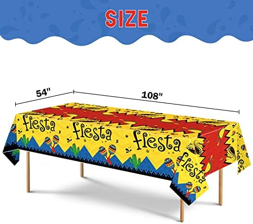 Найлонови Покривки Fiesta - 4 БР 54 x 108, Покривки за маса Cinco De Mayo, за Еднократна употреба за Декорация
