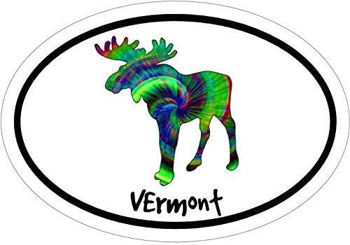 Стикер ION Graphics Vermont - Vinyl стикер с овални модел лосове във Върмонт - Стикер върху бронята на щата