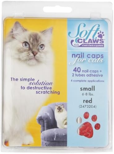 Меки нокти за котки - CLS (Система за определяне на шипове), Малък Размер, Цвят Червен
