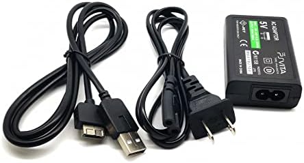 Cotchear Зарядно устройство ac адаптер за PS Vita1000, ac Адаптер с USB кабел за зареждане, Кабел за PS Vita1000