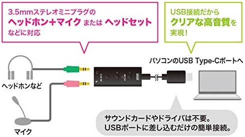 Адаптер аудиоконвертера Sanwa Supply MM-ADUSBTC1 USB (Type-C-3,5 мм Стерео мини-жак)