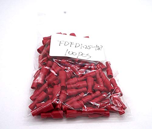FDFD1-187 FDFD1.25-187 Изолиращ Женски Изолиран Електрически Клещи Клеммный Конектор 100 бр./опаковане. Кабелен